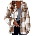 thumbnail image 1 of Heisall Womens Fall Winter Coats Warm Plush Shacket Jackets Button Cardigan Trendy Plaid Fleece Fuzzy Pockets Outwear, 1 of 4