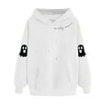 thumbnail image 1 of Heisall Womens Hooded Sweatshirt Halloween Print Pocket Drop Shoulder Long Sleeve 2025 New Design Fashion Casual, 1 of 3
