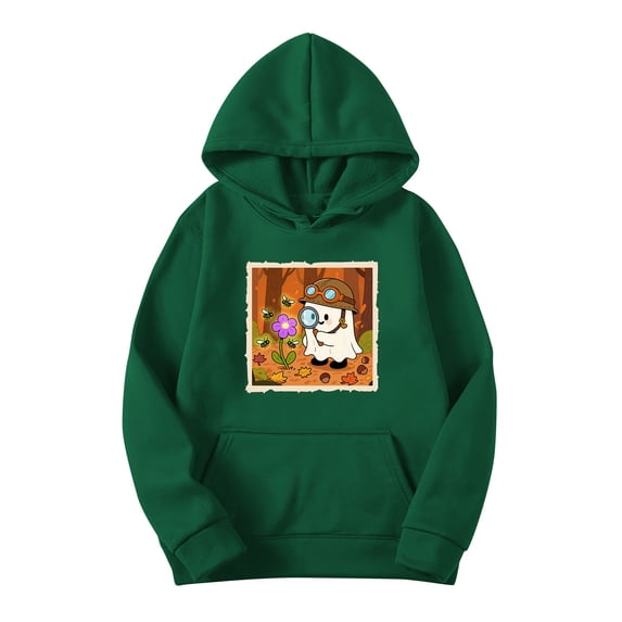 Heisall Womens Hooded Sweatshirts Long Sleeve Printed Loose Fit Casual Fashion Sweatshirt
