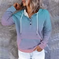 thumbnail image 1 of Heisall Womens Hoodie 2025 Autumn Winter Contrast Color Button Drawstring Hooded Pocket Pullover Casual Fashion Loose Tops, 1 of 6