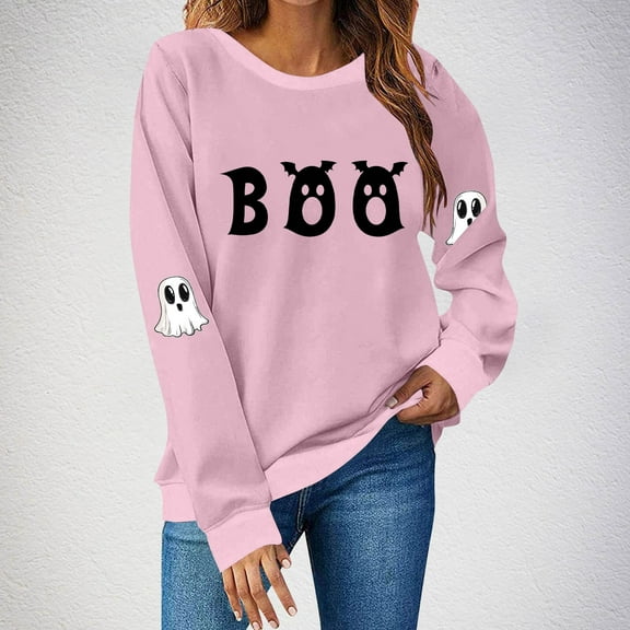 Heisall Womens Hoodie 2025 Autumn Winter Long Sleeve Hooded Pullover Halloween Print Loose Casual Fashion Sweatshirt