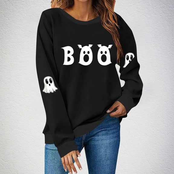 Heisall Womens Hoodie 2025 Autumn Winter Long Sleeve Hooded Pullover Halloween Print Loose Casual Fashion Sweatshirt