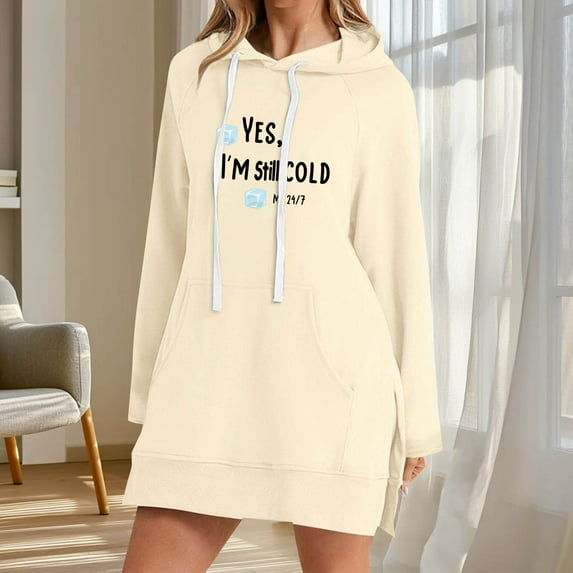 Heisall Womens Hoodie Long Sleeve Casual Pullover with Letter Print, Drawstring Hood, Pocket, Loose Fit Fashionable Tops
