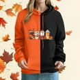 thumbnail image 1 of Heisall Womens Hoodies 2025 Autumn Winter Fashion Casual Loose Color Blocked Thanksgiving Print Long Sleeve Pocket Raglan Sleeve Hooded Sweatshirts, 1 of 5