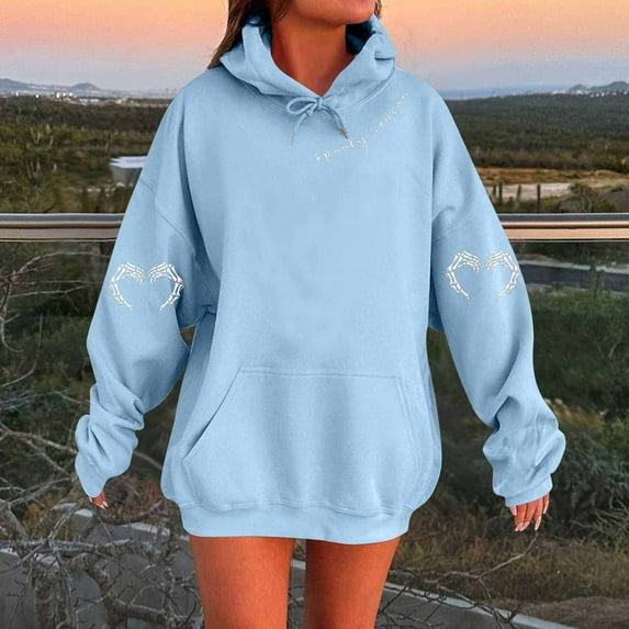 Heisall Womens Hoodies 2025 Autumn Winter Halloween Print Hooded Long Sleeve Pocket Loose Casual Fashion Sweatshirts