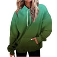 thumbnail image 1 of Heisall Womens Hoodies Gradient Print Long Sleeve Pocket Longline Loose Casual Fashion Autumn Winter Tops, 1 of 4