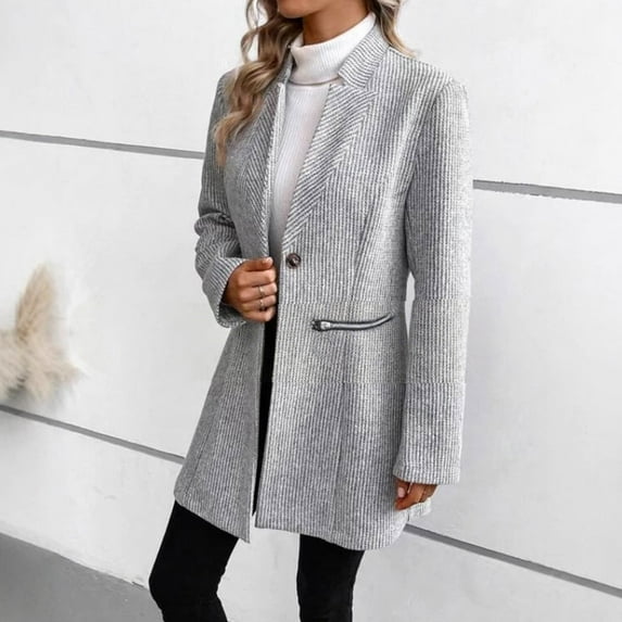 Heisall Womens Jackets 2025 Autumn Winter Warm Long Sleeve Casual Loose Hoodless Fashion Coats