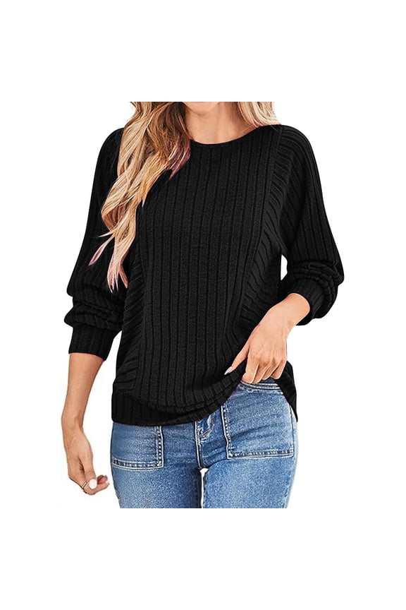 Womens Long Sleeve Crewneck Shirts Oversized Casual Pullover Tops Loose Fit Layering Top Spring Basic Tee