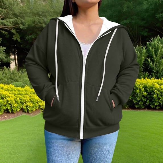 Heisall Womens Plus Size Solid Color Hooded Sweatshirt Oversized Long Sleeve Casual Fashion Hoodie