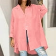 thumbnail image 1 of Heisall Womens Shirts Long Sleeve Turn-down Collar Button-Up Loose Solid Color Blouses, 1 of 6