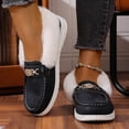 thumbnail image 1 of Heisall Womens Snow Boots Winter Thick Fleece-Lined Warm Cotton Shoes Metal Chain Furry Collar Comfortable Flat Sole Casual Fashion, 1 of 7