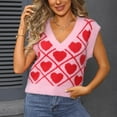 thumbnail image 1 of Heisall Womens Sweater Vests Autumn Winter Heart-shaped Print V-Neck Sleeveless Casual Pullover Knit Tops Fashion Loose Style, 1 of 8