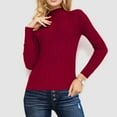 thumbnail image 1 of Heisall Womens Sweaters Autumn Winter Round Neck Long Sleeve Solid Color Knit Base Layer Casual Fashion, 1 of 6