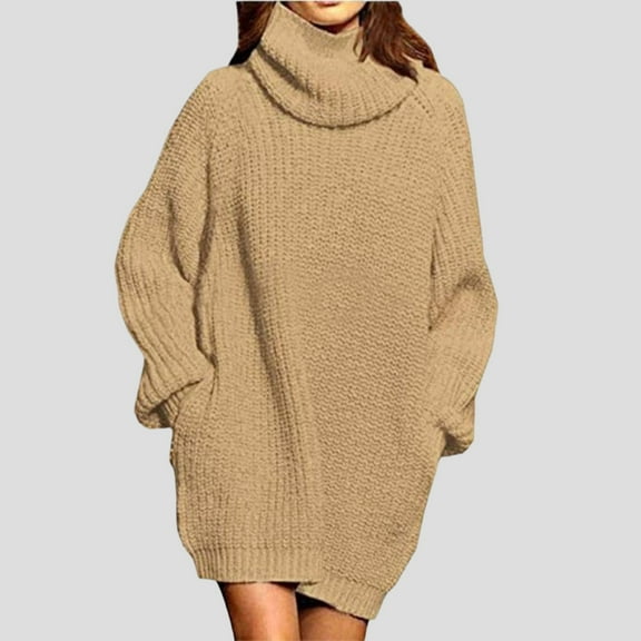 Heisall Womens Sweaters High Neck Long Sleeve Autumn Winter Casual Fashion Knitwear