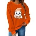 thumbnail image 1 of Heisall Womens Sweatshirts 2025 Autumn Winter Round Neck Halloween Print Long Sleeve Casual Fashion Loose Hoodless Tops, 1 of 5