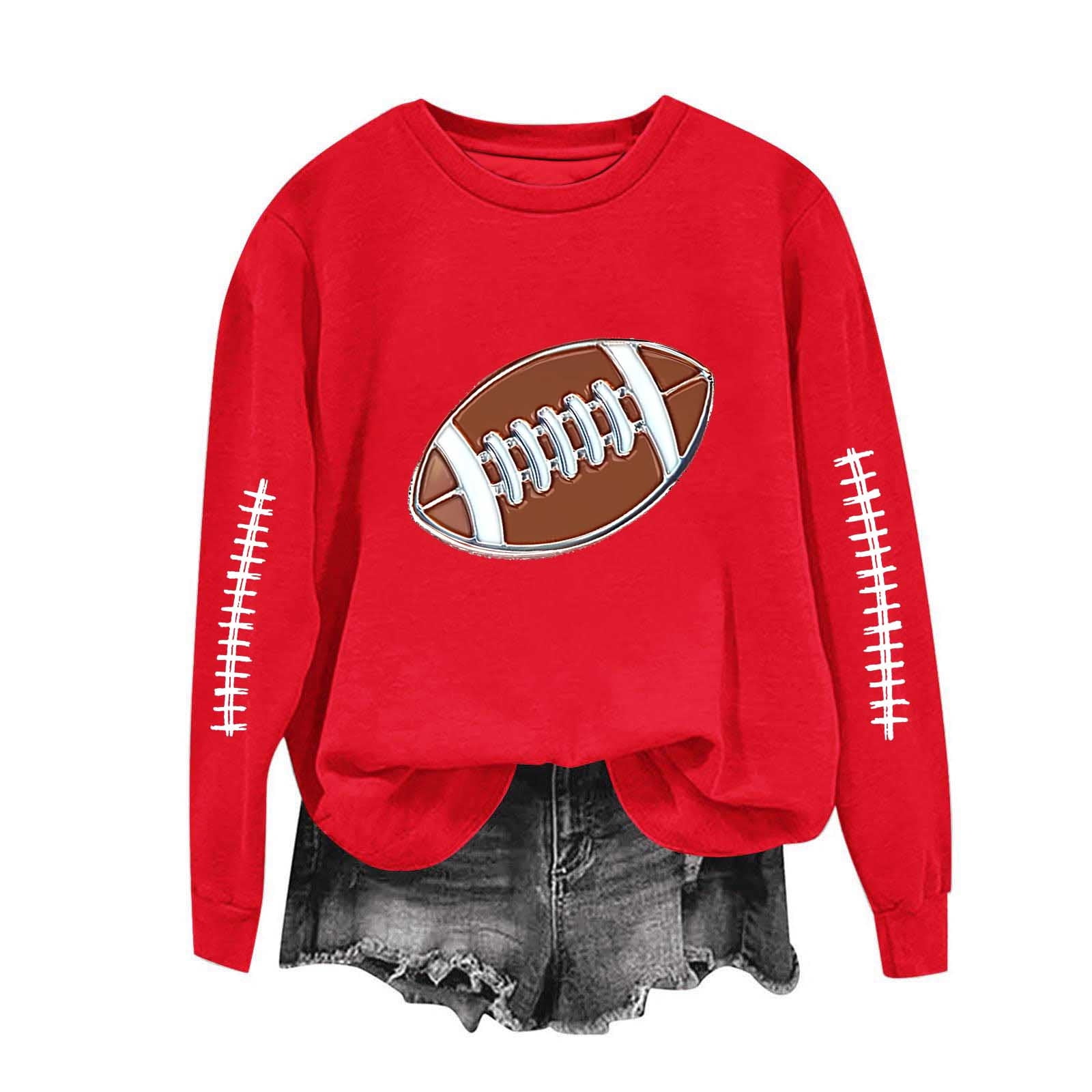 Heisall Womens Sweatshirts Autumn Rugby Print Loose Casual Long Sleeve Heisall Womens Sweatshirts Autumn Rugby Print Loose Casual Long Sleeve