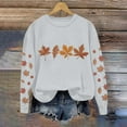 thumbnail image 1 of Heisall Womens Sweatshirts Long Sleeve Round Neck Loose Casual Sporty No Hood Fashion Leaf Print, 1 of 5