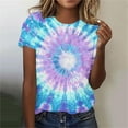 thumbnail image 1 of Heisall Womens Tops 2025 Spring Summer New Tie-Dye Print Pullover Short Sleeve Casual Blouses Loose Fashion Tshirts, 1 of 4
