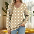 thumbnail image 1 of Heisall Womens Tops Long Sleeve V-Neck Loose Casual Tshirts Polka Dot Print Spring Autumn Fashion, 1 of 5