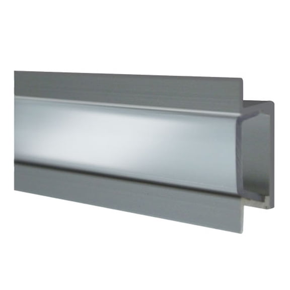 Heise HE-AFMTCL 1M Track, Silver Anodized Aluminum, Clear Flush Mount