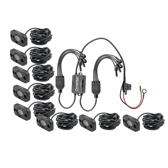 RGB ACCENT LIGHTS 8 PACK KIT BLACK HOUSING