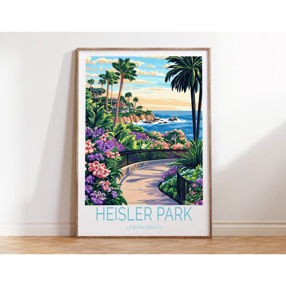 Heisler Park Laguna Beach Coastal Wall Art Unframed Paper Print