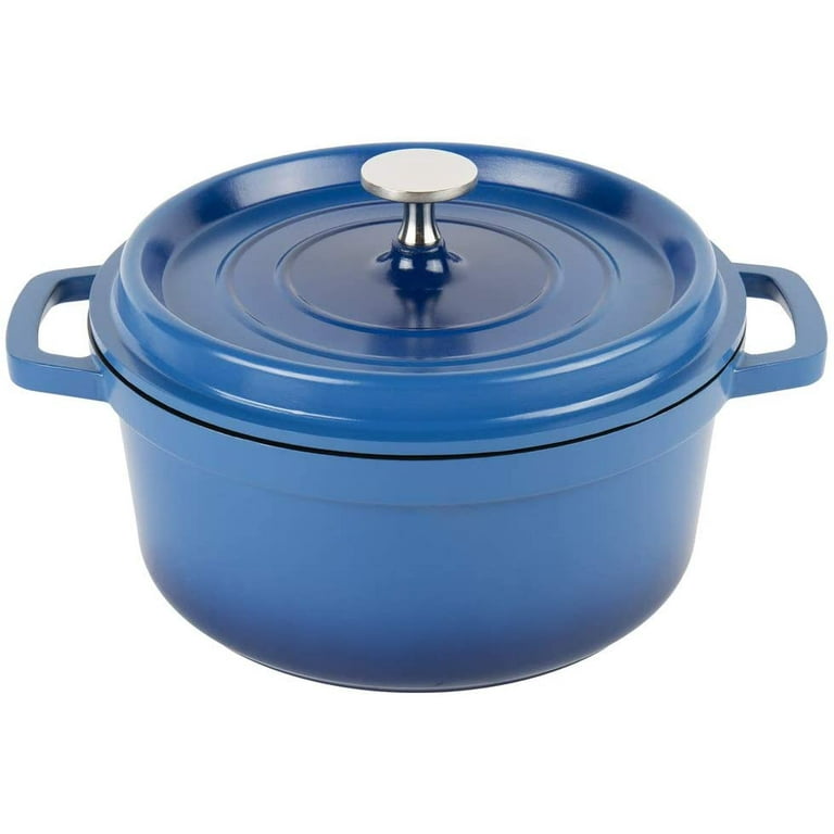 GET Heiss 2.5 Qt. White Enamel Coated Cast Aluminum Round Dutch Oven with  Lid CA-011-AWH/BK/CC