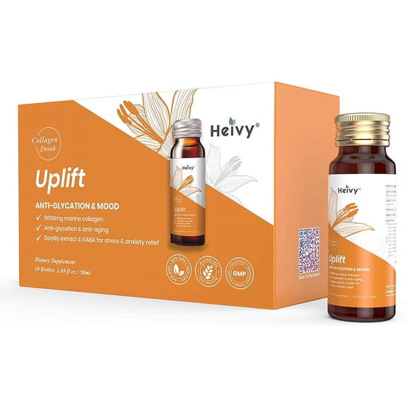 Heivy Anti Glycation Collagen,5000mg Marine Collagen,1 Box ( 10 Bottles)