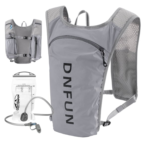 Running Vest Women Men Adjustable Running Hydration Vest 1.5L Water Bladder Lightweight Reflective Hydration Backpack for Marathon Jogging