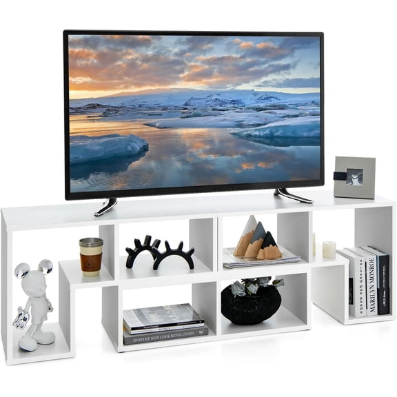 Hejuchuangli 3 Pieces Cube TV Stand, Modern Entertainment Center for up to 65 Inch TV, Minimalist TV Console Table, Free Combination Storage Bookcase Shelf for Living Room or Bedroom (White)