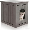 thumbnail image 1 of Hejuchuangli Cat Litter Box Enclosure, Waterproof Plastic Hidden Litter Box Furniture with Openable Door, Multi-Functional Cat Furniture for Living Room Bedroom (Gray), 1 of 5