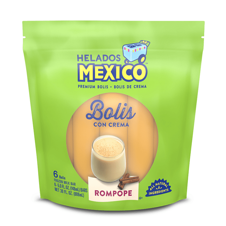 Helados Mexico Rompope Cream Bolis, Frozen Milk Bars, 6 Count, Kosher