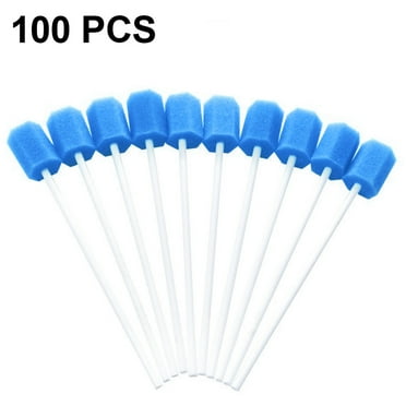 Heldig 100 pcs Oral Care Swabs - Tooth Cleaning Mouth Toothette Oral Sponge Swabs Unflavored