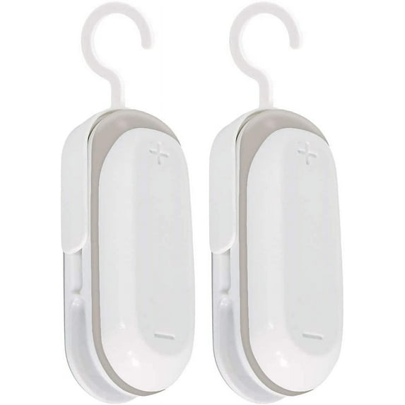 Heldig 2pcs Mini Bag Sealer, Portable Heat Vacuum Sealers Plastic Sealer, 2 in 1 Heat Seal and Cutter Mini Food Sealer For Plastic Bags Food Storage