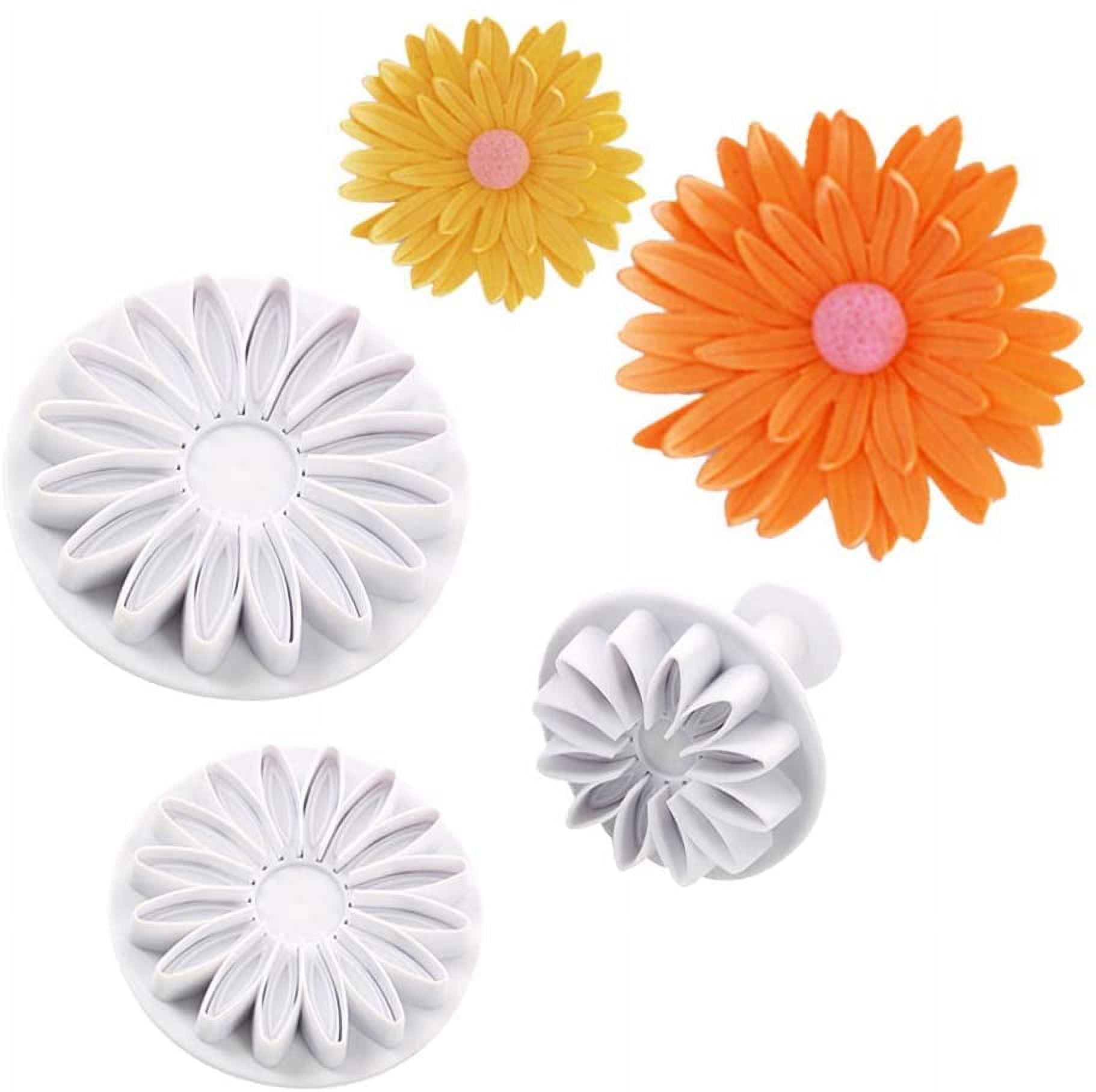 Heldig 3 Pieces Sunflower Fondant Embossing Tool Plunger Sunflower Cake