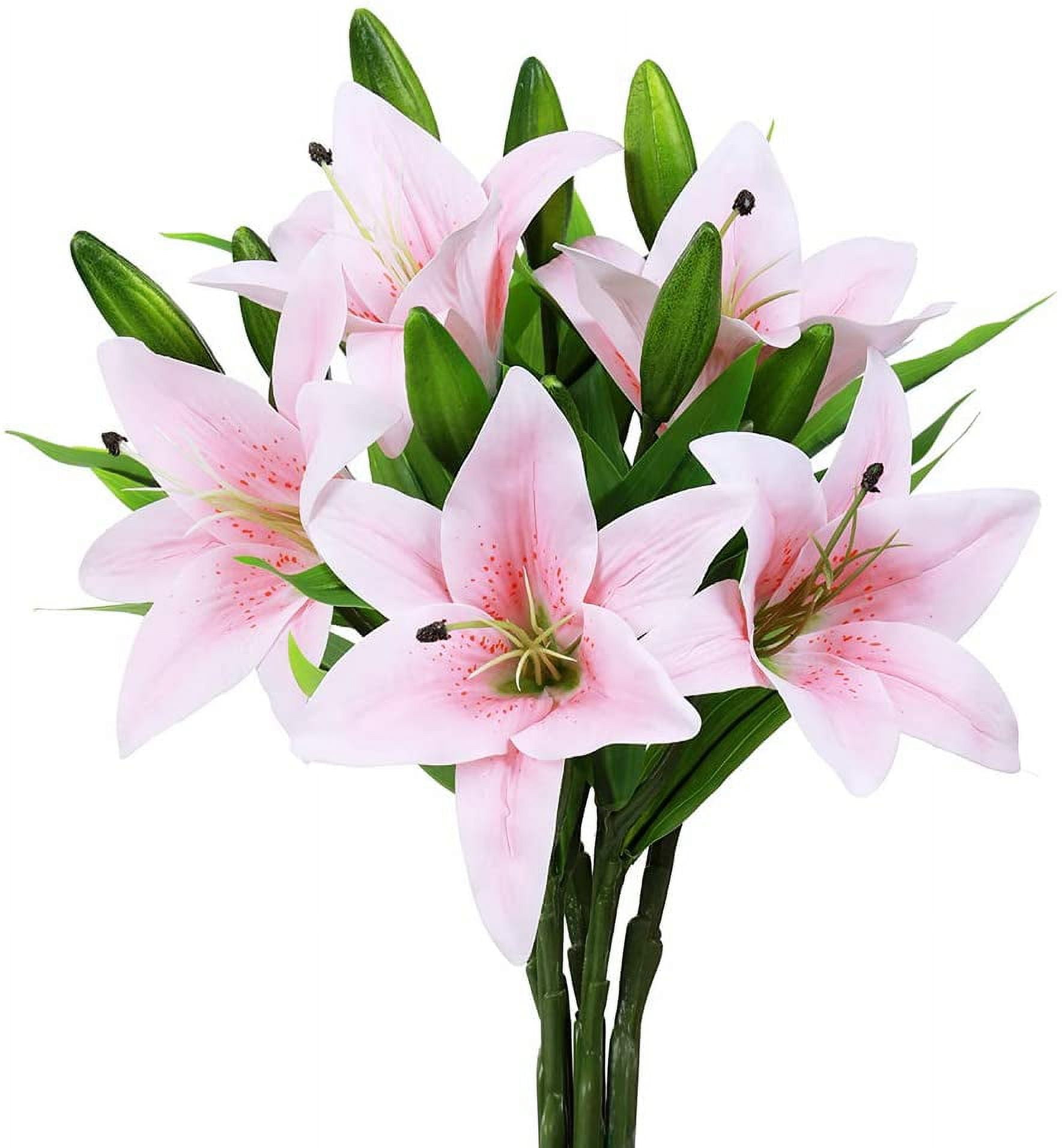 Heldig 5 Pack Artificial Flowers Lily Real Touch Fake Flowers for Wedding Home Party Garden Shop