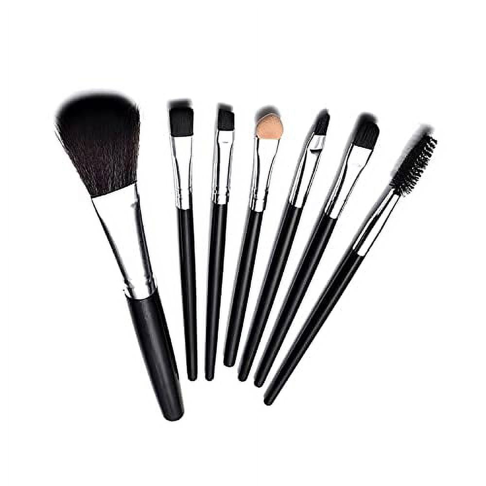 Heldig 7 Pack Beginner Makeup Brush Sets, Black Retro Blush, Eye Shadow  Brush, Lip Brush, Portable Eyelash, Eye Brush and Eyebrow Brush Set