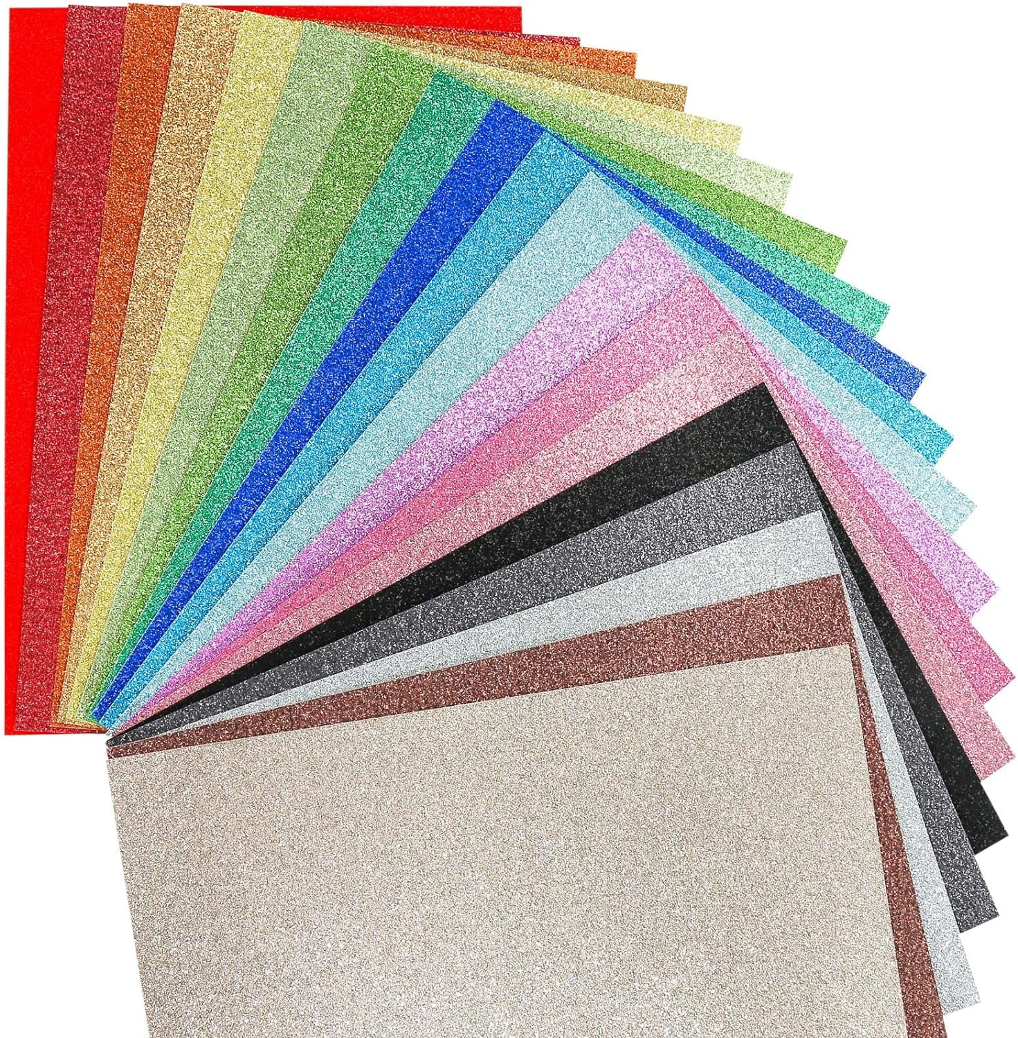Heldig A4 Size Glitter Multi Color Glitter Cardstock Paper (20 Sheets)