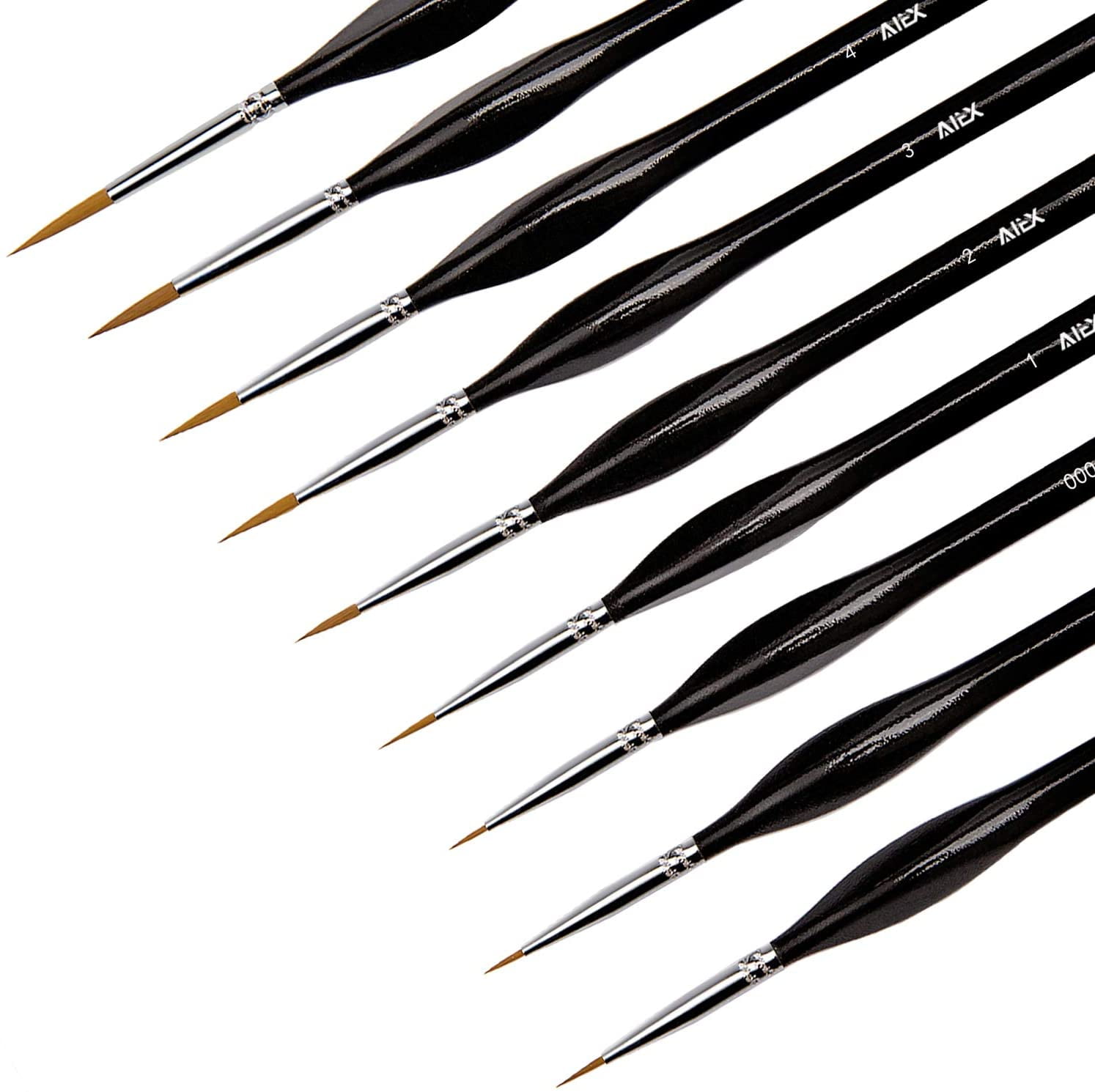 Creative Mark 30 Piece Micro Detail Paint Brush Set, Mini Paintbrushes for Acrylic, Watercolor, Oil, Face, Nail, Scale Model Painting & Line Drawing