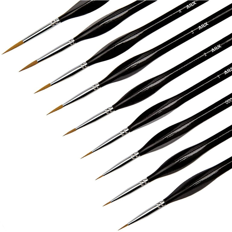 11Pcs Micro Detail Paint Brush Set Triangular Grip Handles Miniature Art  Brushes Small Fine Tip Paintbrushes For Watercolor
