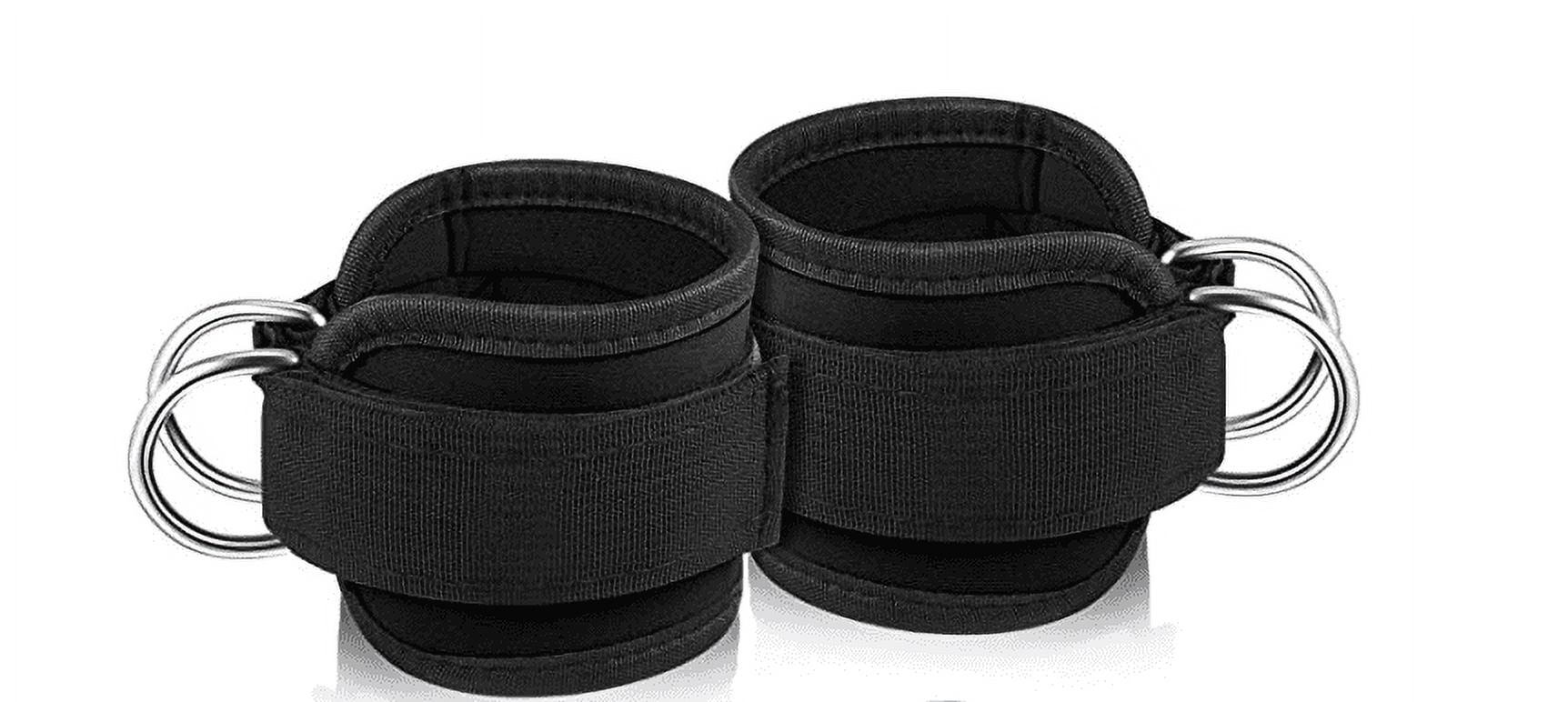 Limei Ankle Straps For Cable Machines Padded Ankle Cuffs (1PC) - For Legs, Glutes, Abs And Hip Workouts Fits Women & Men - Fully Adjustable & Breathable Ankle Strap (Black
