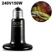 Heldig Ceramic Heat Lamp Bulb Infrared Reptile Heat Emitter Heater Lamps Bulbs for Pet Brooder Coop Chicken Lizard Bearded Dragon Turtle Snake Aquarium - No Light Emitted No HarmB