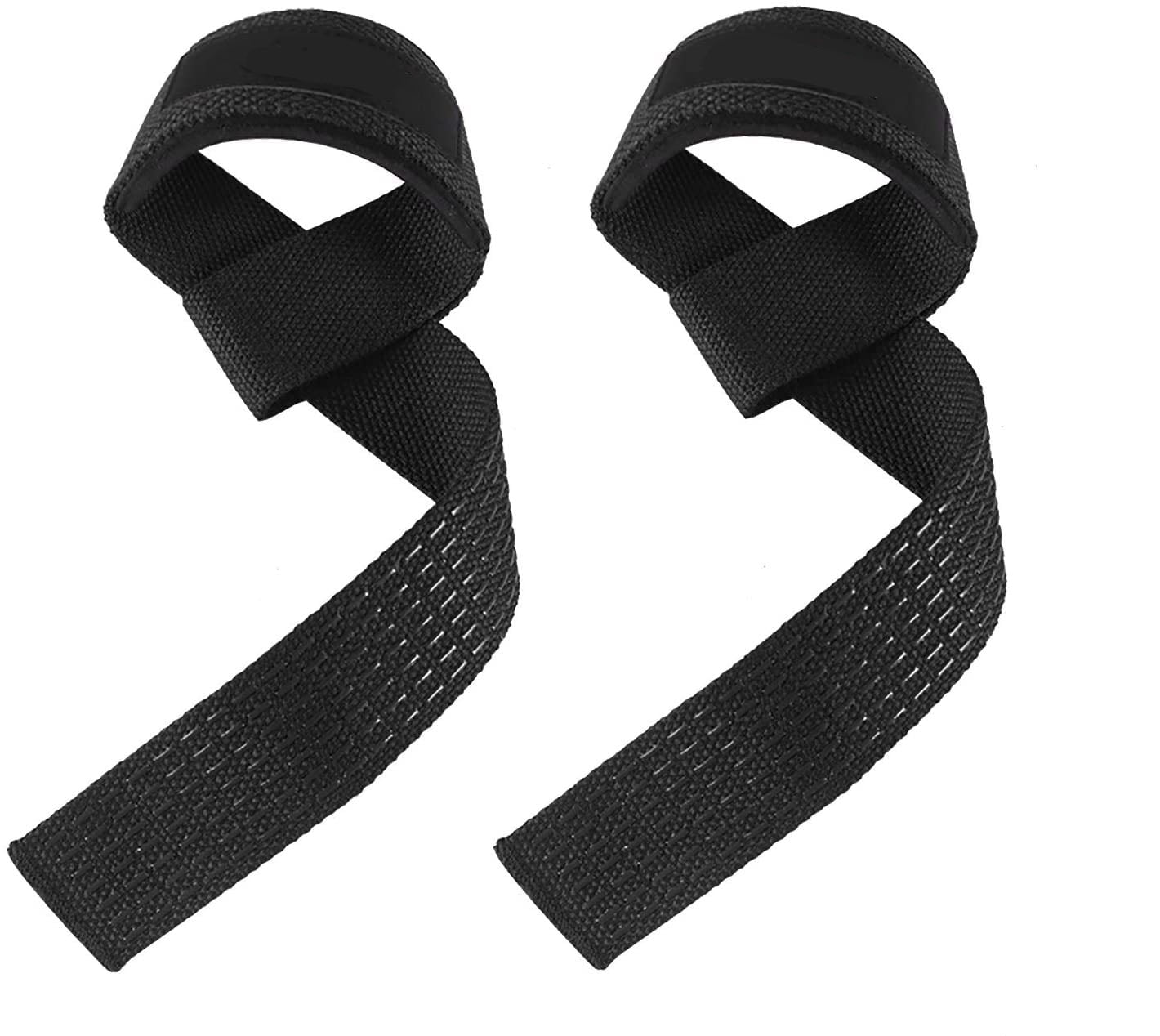 Hard Pull Wrist Lifting Straps Grips Band-Deadlift Straps With Neoprene Cushioned Wrist Padded Anti Skid Silicone Weightlifting Bodybuilding Xfit Strength