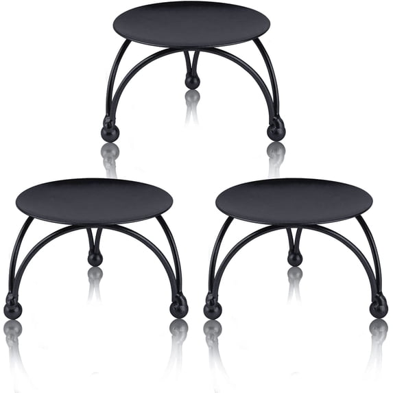 Heldig Decorative Iron Pillar Candle Holders, Set of 3
