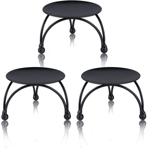 Heldig Decorative Iron Pillar Candle Holders, Set of 3