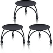 Heldig Decorative Iron Pillar Candle Holders, Set of 3
