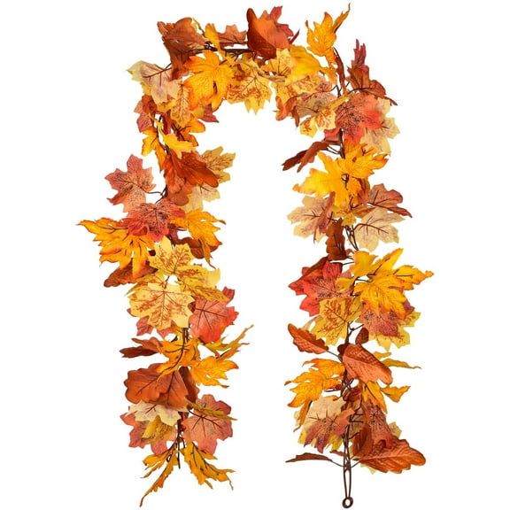 Heldig Fall Maple Garland - 5.9ft/Piece Artificial Fall Foliage Garland Colorful Autumn Decor for Home Wedding Party (Mixed Color)B