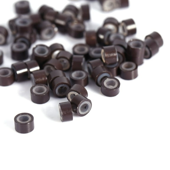 Heldig Hair Extension Ring, 4MM Silicone Lined Hair Extension Link Rings Beads Loops Tools(400 Pcs)