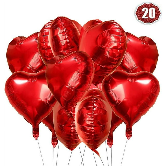 Heldig Heart foil balloon red 20 pieces heart helium balloons heart
