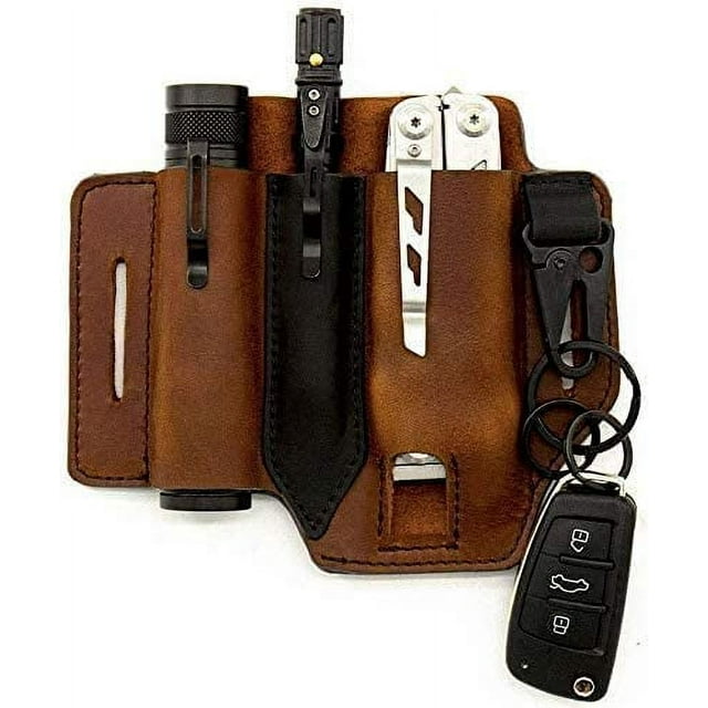 Heldig Leather Belt Loop Waist Multitool Sheath, EDC Pocket Organizer
